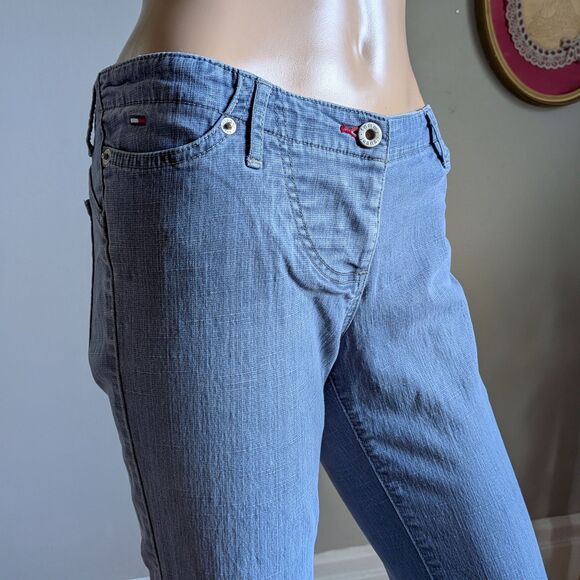 Vintage Y2K Tommy Hilfiger Jeans Low Rise Flare Button Fly Preppy Size 7 - Picture 5 of 13